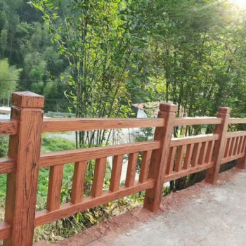 景區仿木欄桿扶手，混凝土仿藤欄桿，這樣的鄉村建設你喜歡嗎