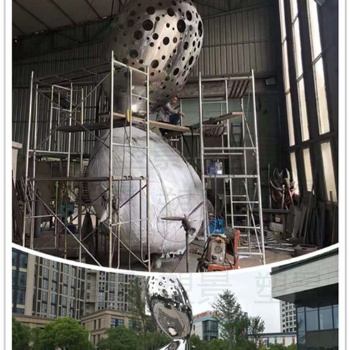 信陽小型廣場(chǎng)景觀雕塑 不銹鋼鏡面透雕工廠定制