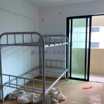 順德批發(fā)工地圓管鐵床上下鋪床學(xué)校公寓床高低床廠家