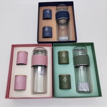 海揚知心雙層泡茶師玻璃杯手持風扇套裝