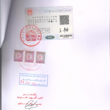 LOA授權(quán)書阿爾及利亞大使館蓋章樣本