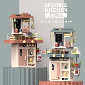 貝比谷兒童過(guò)家家仿真廚房玩具噴霧廚房套件做飯煮飯寶寶玩具
