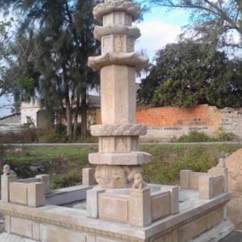 芝麻黑石經(jīng)幢 大型石柱雕刻 福建石雕廠