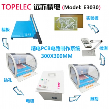遠蘇精電 鉆銑雕一體PCB雕刻機 E3030 快速PCB刻板機 PCB制版設備