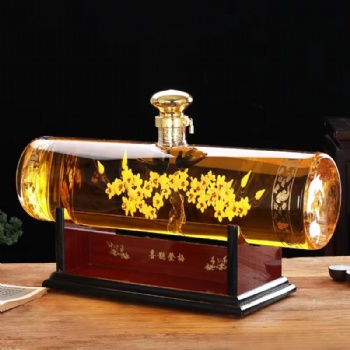河間華企手工吹制精美喜鵲登梅酒瓶藝術(shù)工藝泡酒瓶