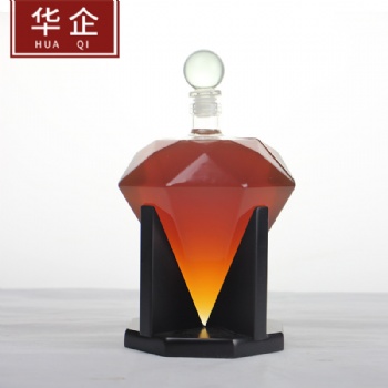 河間華企供應(yīng)單只鉆石醒酒器歐式透明玻璃盛酒器1000ml