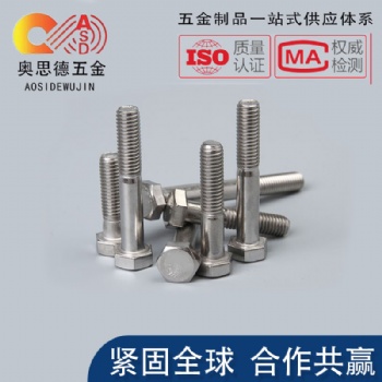 M3M4M5M6M8M10M12M16M20-304不銹鋼外六角螺栓外六角螺絲螺桿螺柱