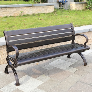 戶外鑄鋁公園椅庭院園林小區(qū)室外公園長椅鐵藝休閑景區(qū)靠背長座椅