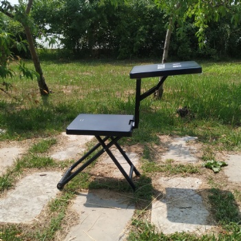 匠軍藏藍色多功能寫字椅學習椅培訓椅可折疊寫字椅士兵學習椅