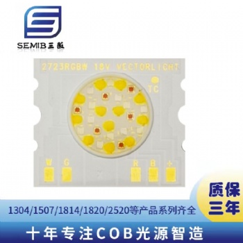 2723外形15發(fā)光面RGBW四合一多彩COB光源50W6串18V智能全彩無光斑