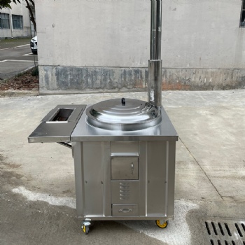 旺鄉鄰家用柴火灶不銹鋼大鍋灶戶外燒烤爐圓桌款地鍋灶廚房節能旺火爐子XW560-3