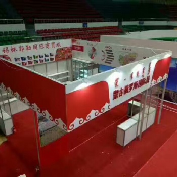 方柱搭建的鋁料特裝展位搭建安裝