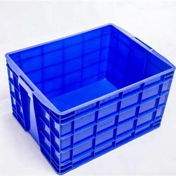 塑料周轉箱大號加厚藍色帶蓋工業塑料箱倉庫儲物箱物流中轉塑膠箱