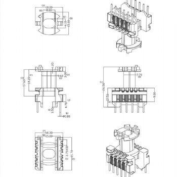 HXB-ECO2019立式6+6高頻變壓器電木骨架