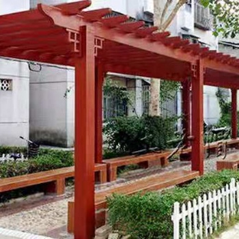 蘭州防腐木廊架-景觀木花架