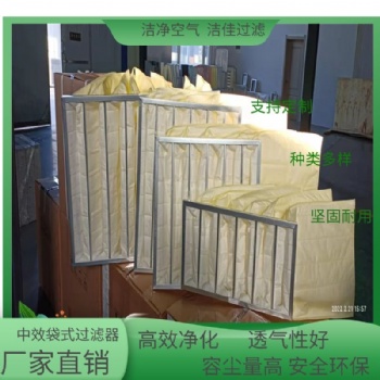 中效過濾器 食品廠用中效袋式空氣過濾袋定制
