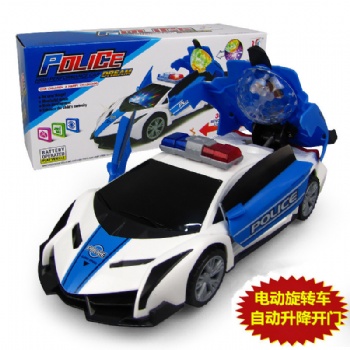 抖音同款自動升降開門車模型電動萬向燈光音樂360°旋轉兒童玩具車