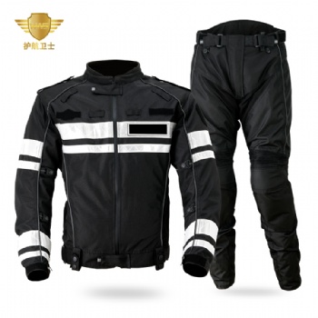護航衛(wèi)士 HW-048 冬季保暖黑色羽絨服摩托車騎行服套裝