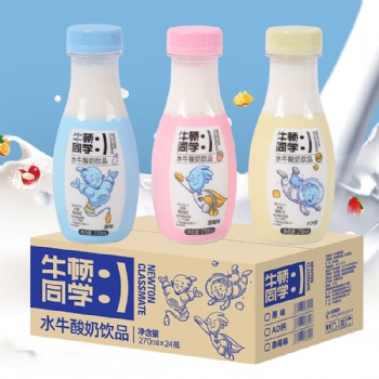 水牛酸奶飲品生牛乳發酵高鈣牛奶原味、草莓味、AD鈣 270ml*24瓶 代理批發 OME