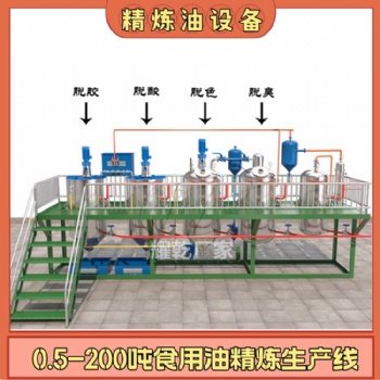 小型花生油生產(chǎn)線 1級(jí)核桃油煉油加工設(shè)備 全套食用油精煉機(jī)