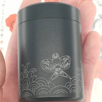 金屬茶葉罐激光雕刻一各行業金屬及塑料激光刻字
